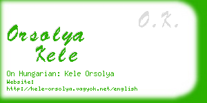 orsolya kele business card